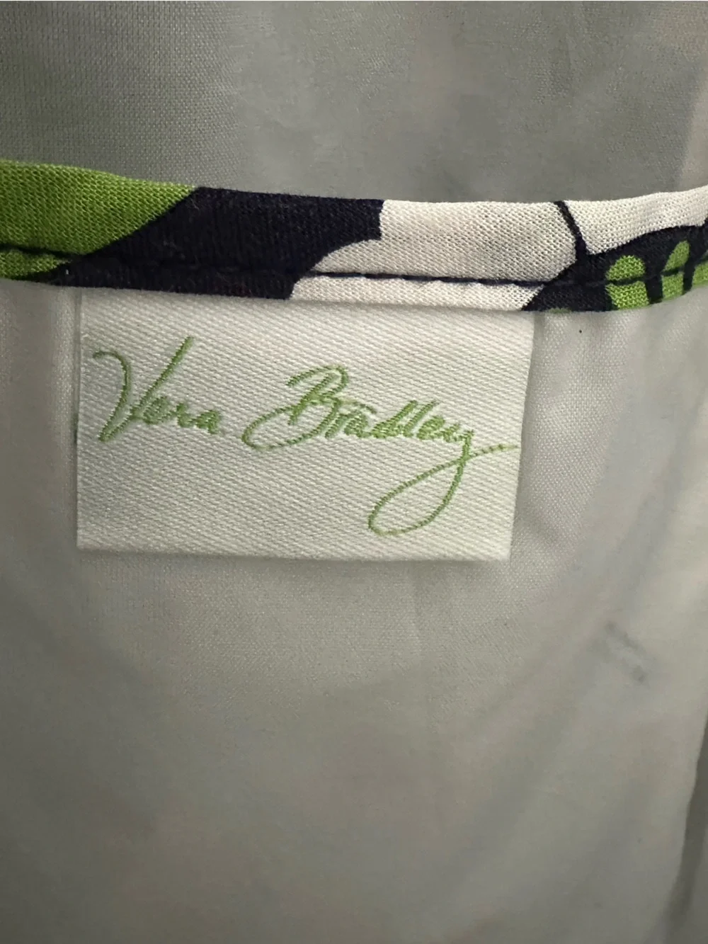 Vera Bradley”Lucky You” Navy, Green & White Quilted Floral Shoulder Diaper Tote